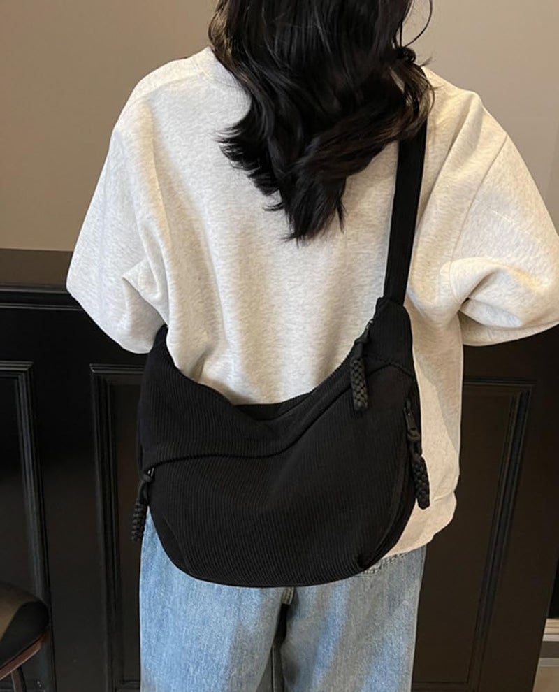EMGILL Nylon Crescent Crossbody Bag for Women Shoulder Tote Handbag Casual Sling Bag Dumpling Purse Bag for Outdoor Travel - Image 3
